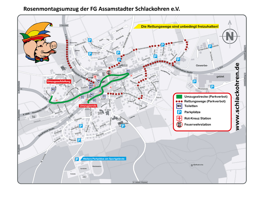 2023 Umzugsstrecke Schlackohren Assamstadt